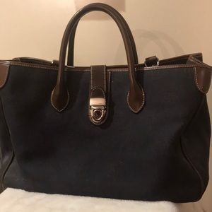 Dooney And Bourke Monogram Leather Trim Bag